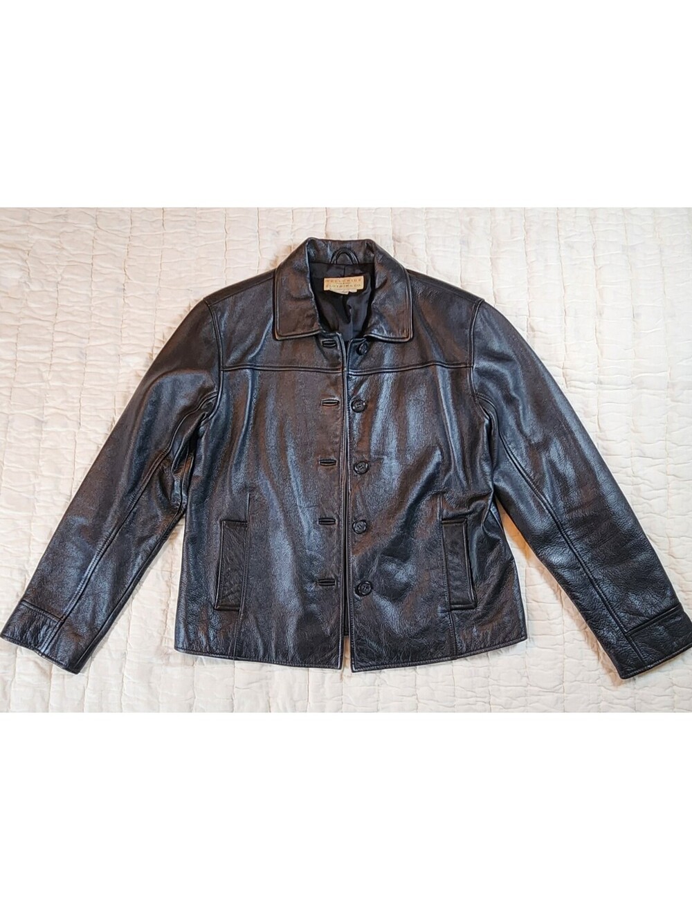VTG Telluride Clothing Co Black Leather Jacket NWOT Men's Medium 90's